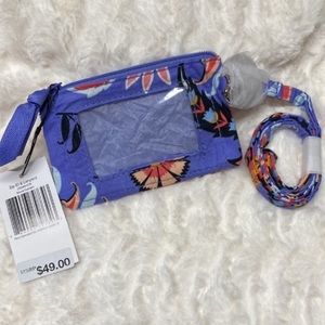 Vera Bradley Zip ID And Lanyard Mural Garden Pattern